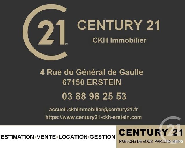 Appartement F3 à vendre - 3 pièces - 56.92 m2 - ERSTEIN - 67 - ALSACE - Century 21 Ckh Immobilier